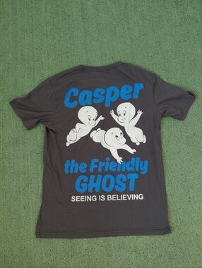 Casper The Friendly Ghost Seeing Is Believing Cartoon Retro Dark Gray T Shirt Sz